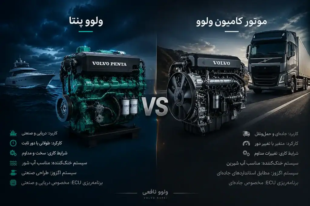 تفاوت موتور ولوو پنتا با موتور کامیون ولوو