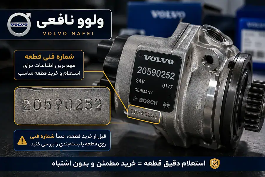 شماره فنی قطعه ولوو برای استعلام